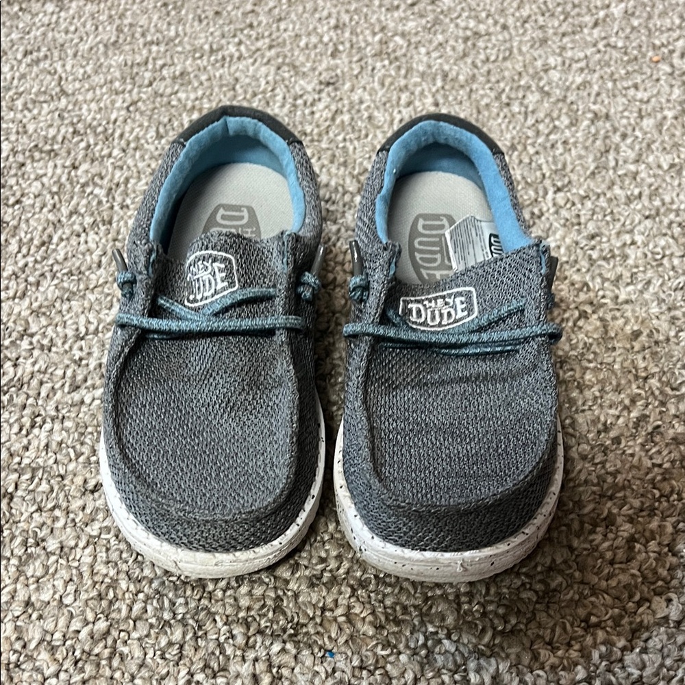 Hey Dude Kids Charcoal and Blue Sneakers